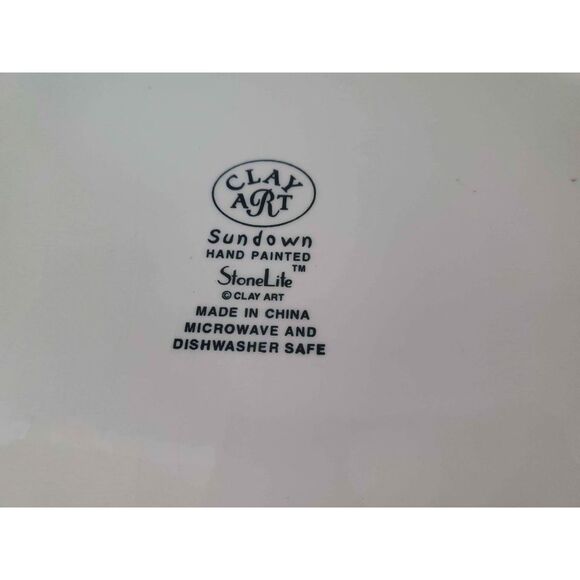 18"x"14" Clay Art Southwest Platter Hand Painted Cactus Cowboy Boot Cowboy Hat - Picture 2 of 4